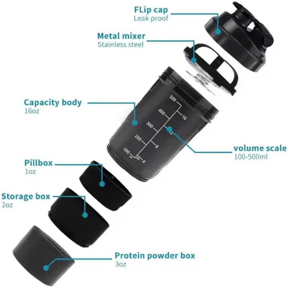 3 Layers Shaker Protein Bottle - Whey Protein Isolate ulasan dan harga