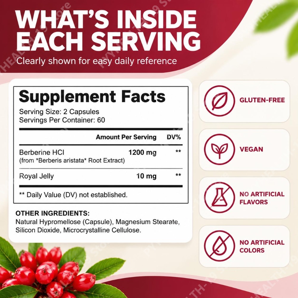 Berberine 1200mg with Royal Je - Berberine Hcl Capsule ulasan dan harga